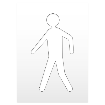 Sprühschablone "Fußgänger" | HxB 100x60,5cm | PVC | Weiß