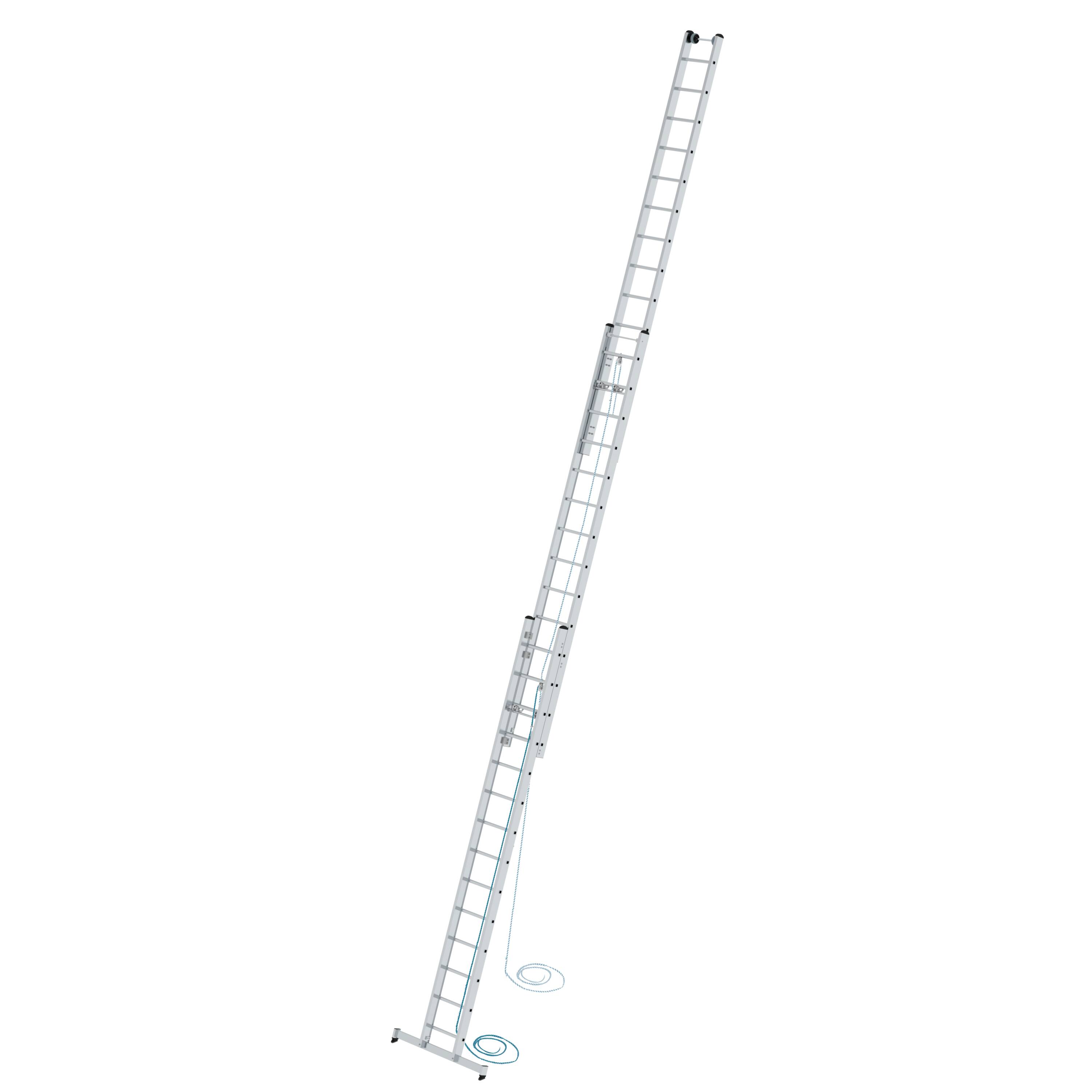 Sprossen-Seilzugleiter 3-teilig mit nivello®-Traverse 3x14 Sprossen
