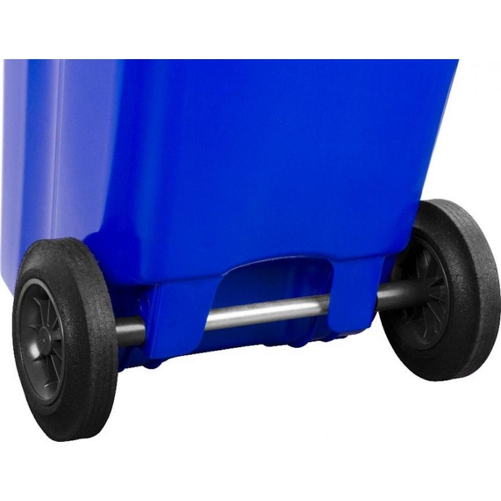 SuperSparSet 2x PROREGAL 2-Rad-Mülltonne MGB | HDPE-Kunststoff | 120 Liter | Blau & Rot