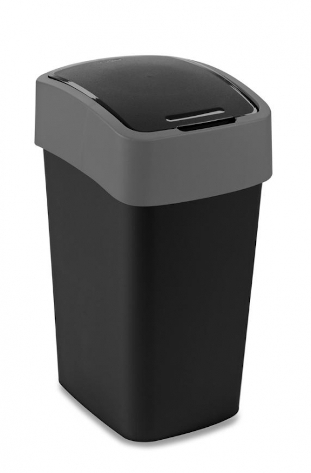 Abfallbehälter mit Schwing-/Klappdeckel | 25 Liter Fassungsvermögen | Schwarz