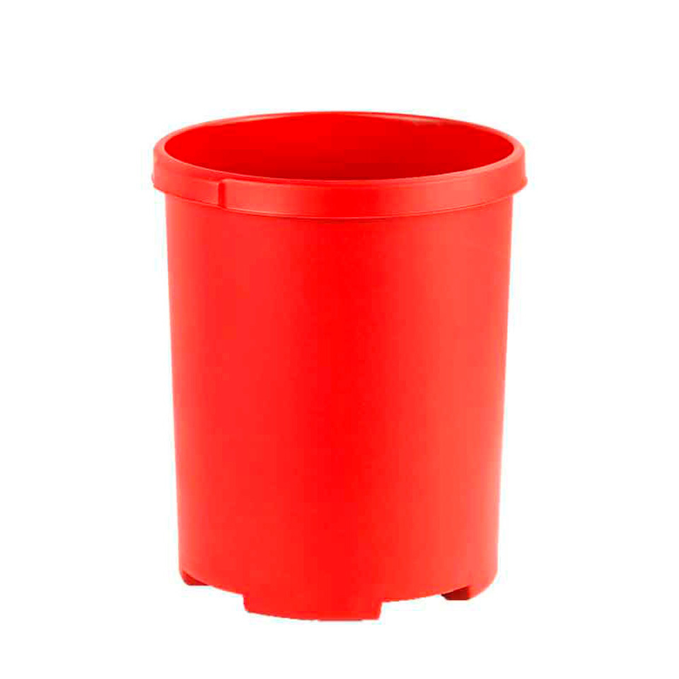 Praktischer runder Kunststoff Papierkorb | 50 Liter, HxØ 49x43cm | Rollen nachrüstbar | Rot