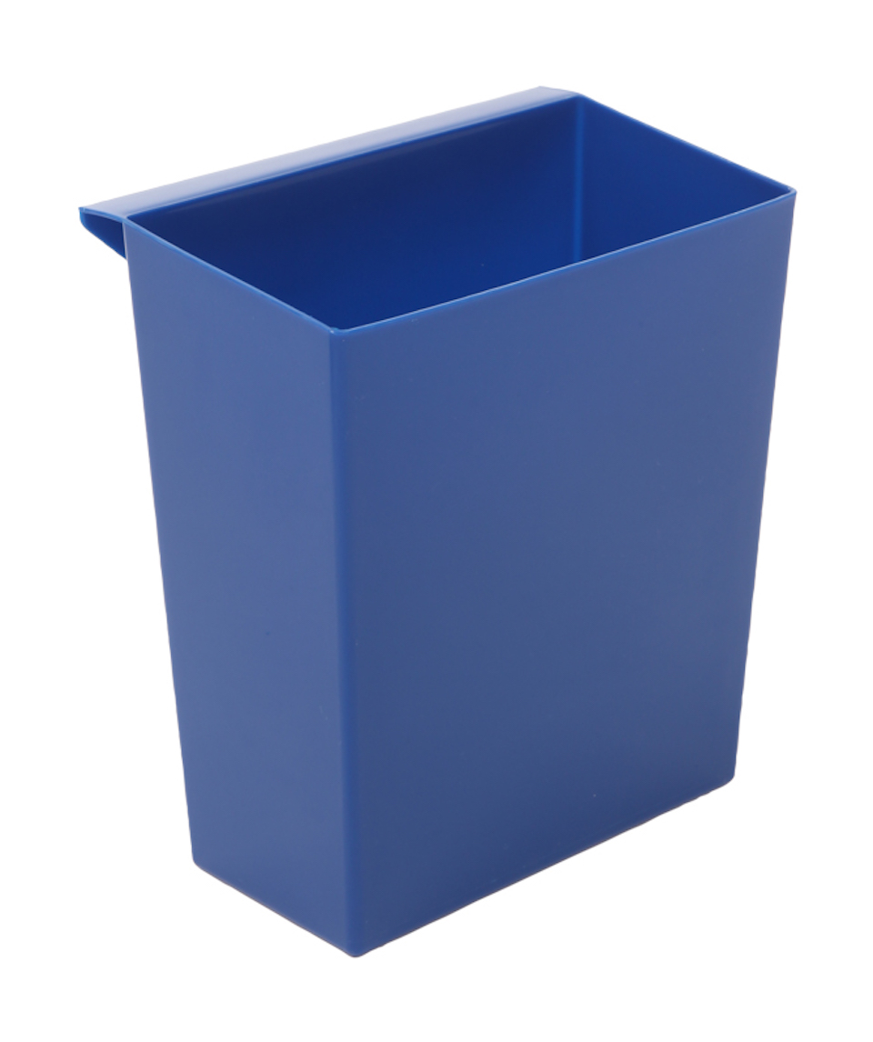 Einsatzbehälter für viereckigen kegelförmigen Papierkorb | HxBxT 26,5x15x24cm | Kunststoff | Blau