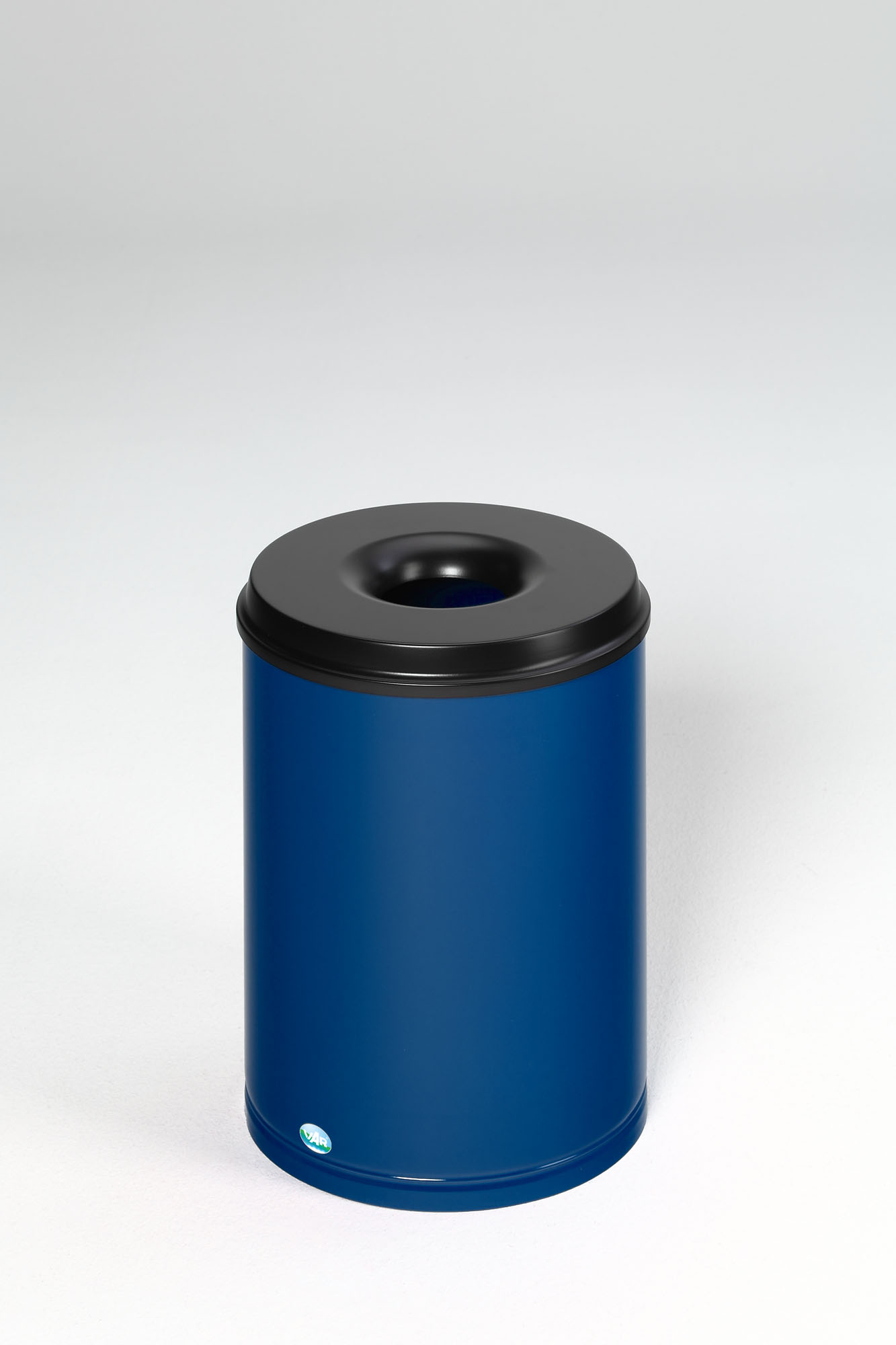 Selbstlöschender Papierkorb | 50 Liter, HxBxT 53x37x37cm | Verzinkter Stahl | Blau