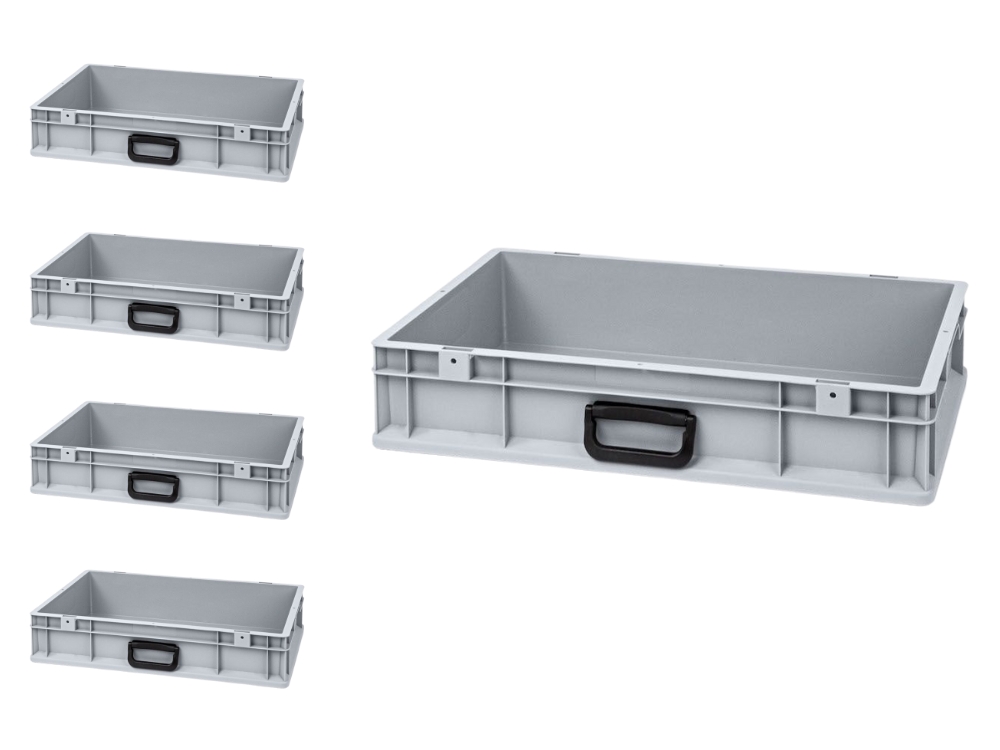 SparSet 5x Eurobox NextGen Portable Uno | HxBxT 12x40x60cm | 23 Liter | Eurobehälter, Transportbox, Transportbehälter, Stapelbehälter