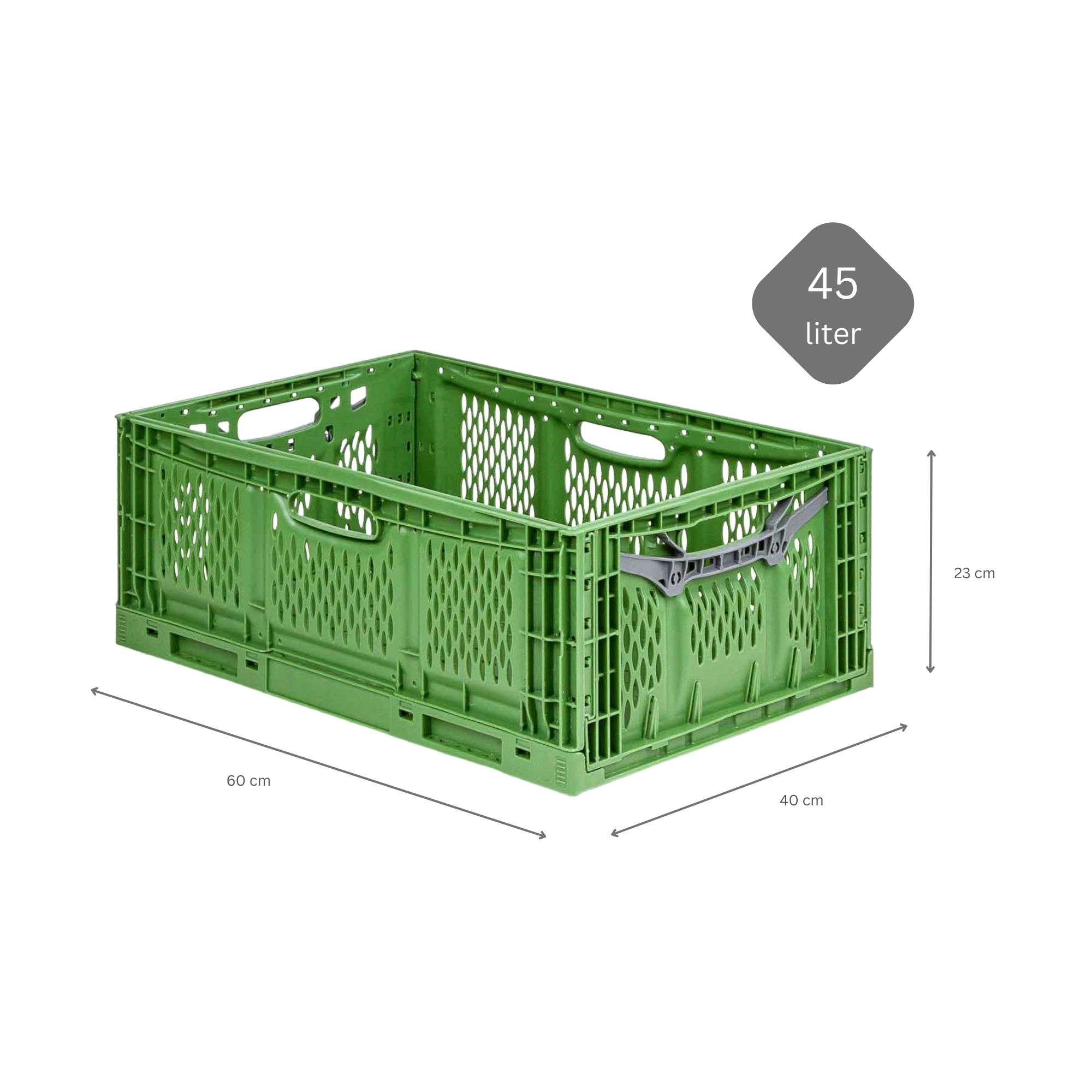 Stabile Profi-Klappbox Chameleon in Industriequalität | HxBxT 23x40x60cm | 45 Liter | klappbar stapelbar durchbrochen lebensmittelecht | Eurobox Eurobehälter Transportbehälter Stapelbehlter Faltbox