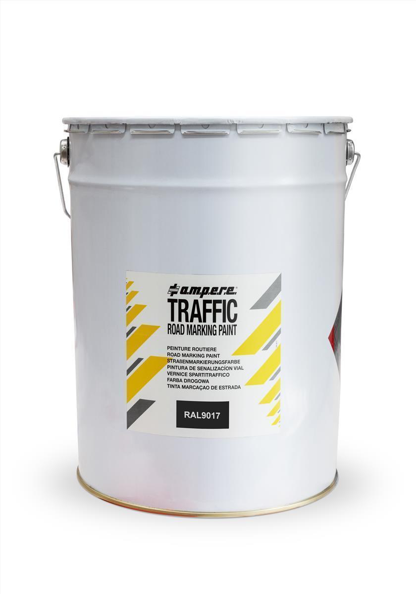 AMPERE 25kg Straßenmarkierungsfarbe TRAFFIC ROAD MARKING PAINT PLUS | Zur professionellen Markierung von Straßen aus Beton & Asphalt | 25kg | Schwarz