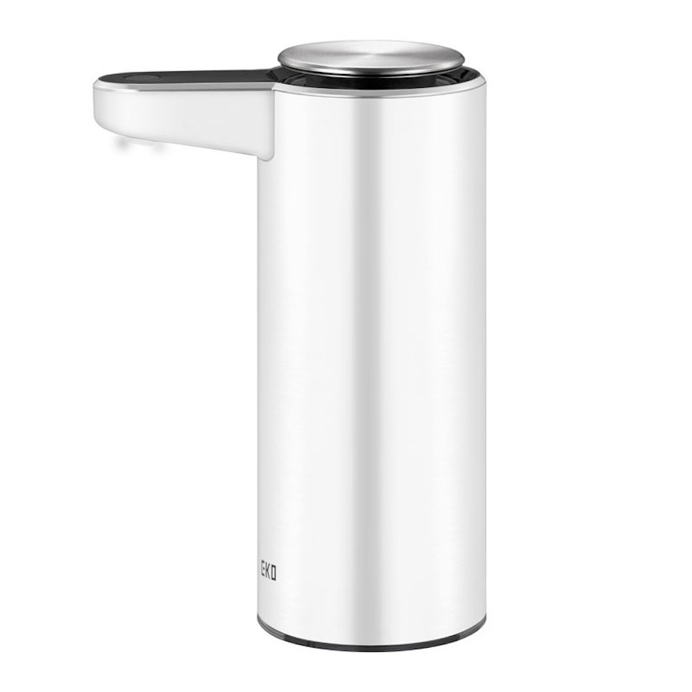 Stilvoller Flüssigseifenspender aus Edelstahl mit Touchless Bediensensor | 0,25 Liter, HxBxT 17,5x7x12cm | Weiß