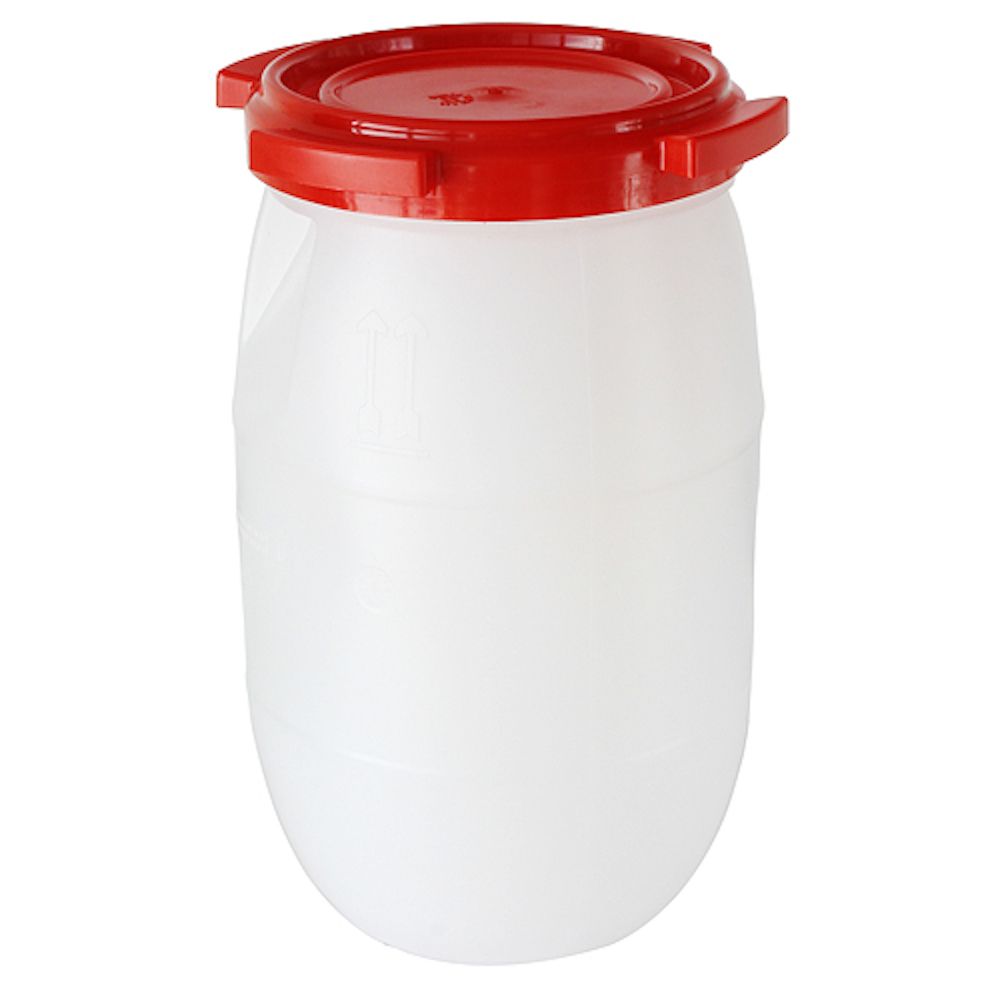 Mehrzweckfass aus Kunststoff mit rotem Schraubdeckel 30 Liter