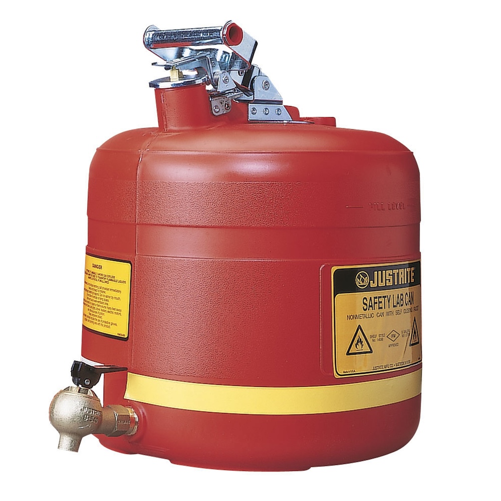 Justrite Poly-Abfüllbehälter Sicherheitsbehälter Typ I | HxBxT 29,2x43,2x43,2cm | 19 Liter | Rot