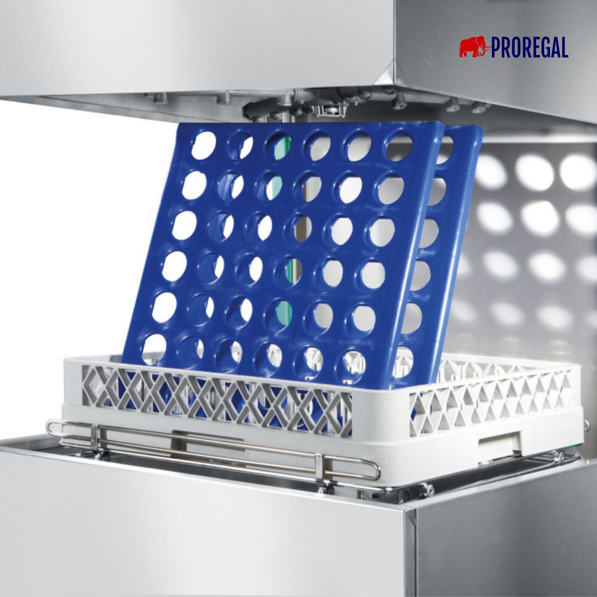 Aluminium-Gastro-Lagerregal Polarfox | HxBxT 168,5x128x40,5cm | Fachlast 150kg | Silber/Blau