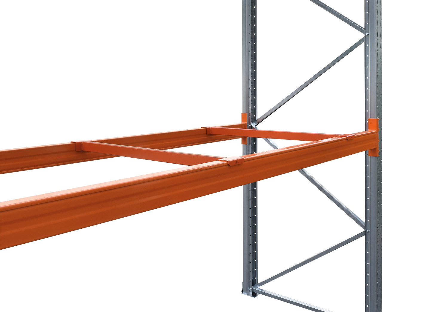 Tiefensteg für SLP Palettenregal Schraub-Stecksystem | Passend zu Regaltiefe 90cm | Orange