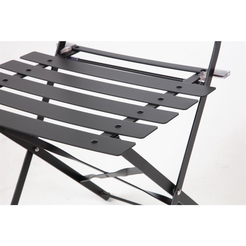 Bolero klappbare Terrassenstühle Stahl schwarz (2 Stück)