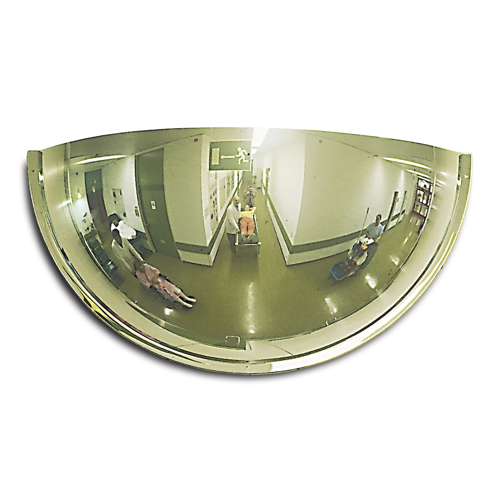 Drei-Wege-Bobachtungsspiegel mit 180° Blickwinkel aus Acrylglas | Kugelspiegel mit Weitwinkel-Wirkung | HxBxT 41x80x33cm | Zum Aufdübeln