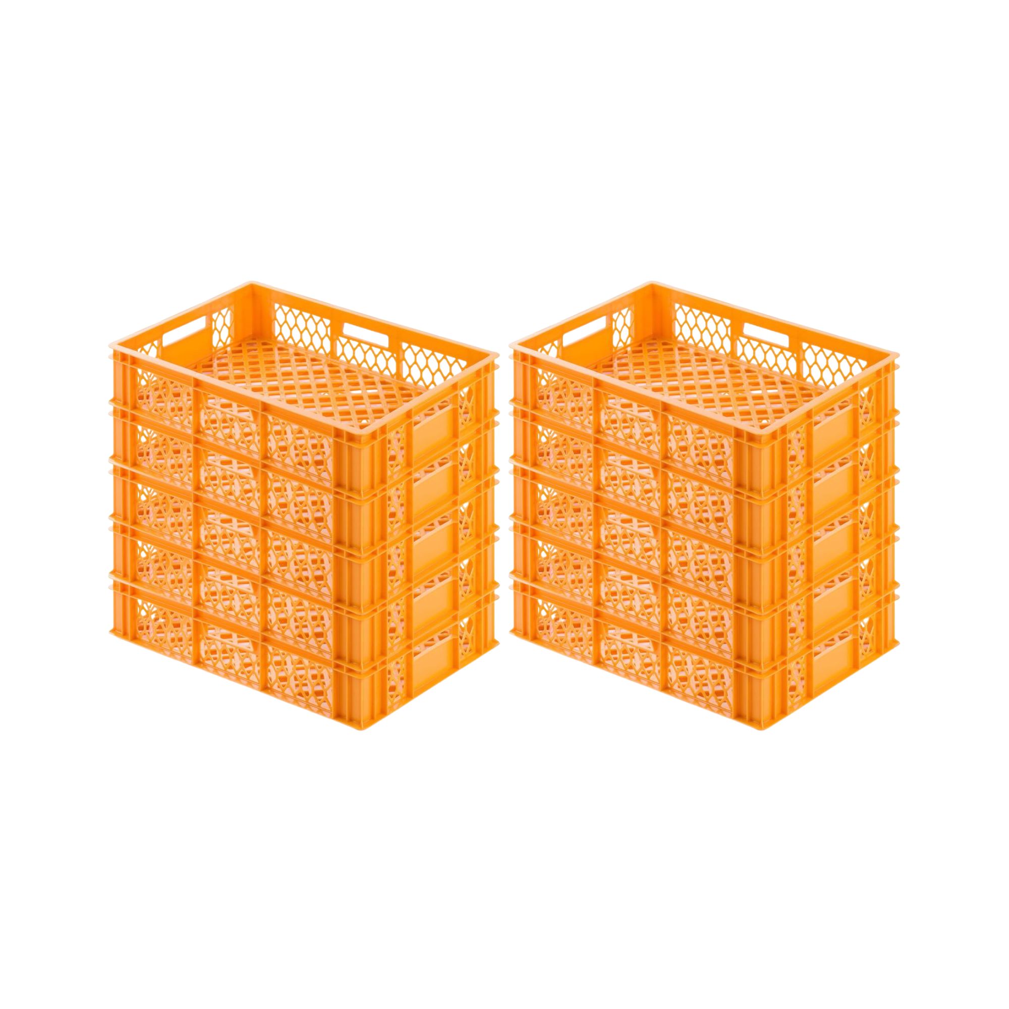 Eurobehälter Bäcker- & Konditorenkasten | HxBxT 13x40x60 | 24 Liter | Gelb-Orange | Brötchenkiste, stapelbare Bäckerkiste