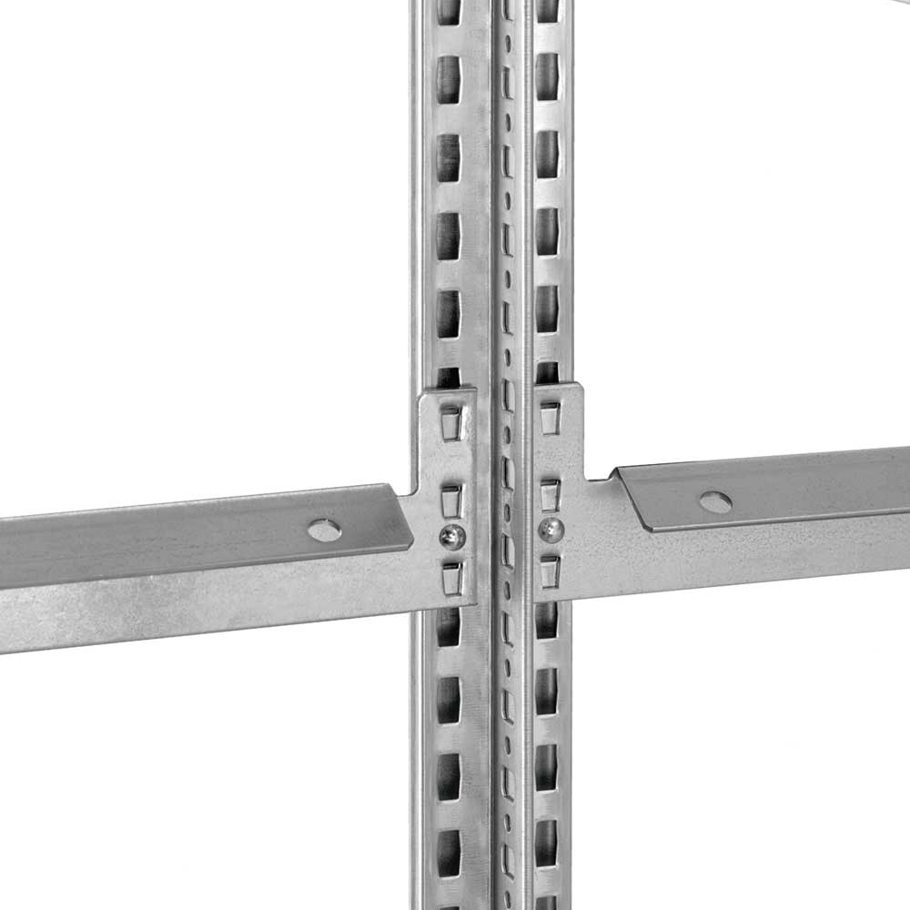 Reifenregal Stecksystem T-Profil | Grundregal | HxBxT 250x100x40cm | 4 Ebenen | Fachlast 150kg | Verzinkt