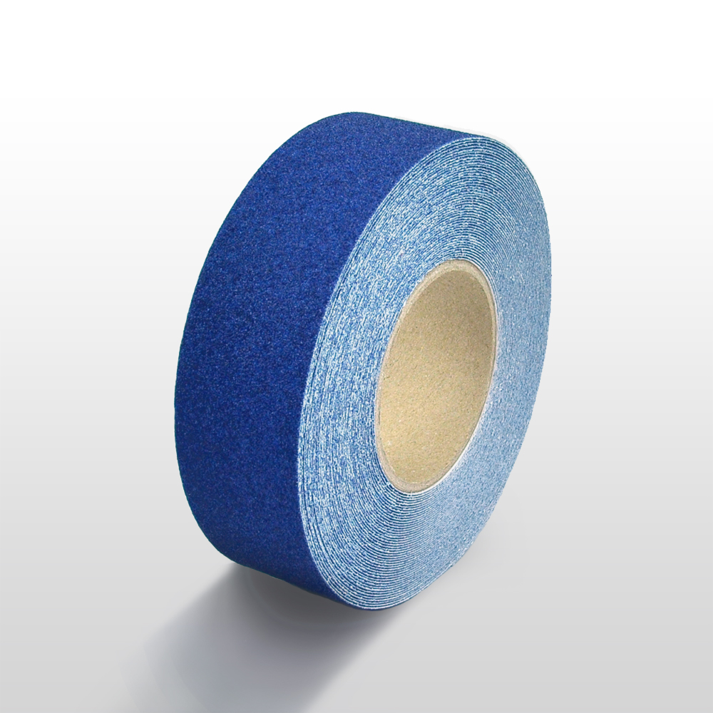 Antirutschband für glatte Böden im Innen- & Außenbereich | Medium - 1mm | Rutschklasse R13 | BxL 7,5cm x 6m | Blau