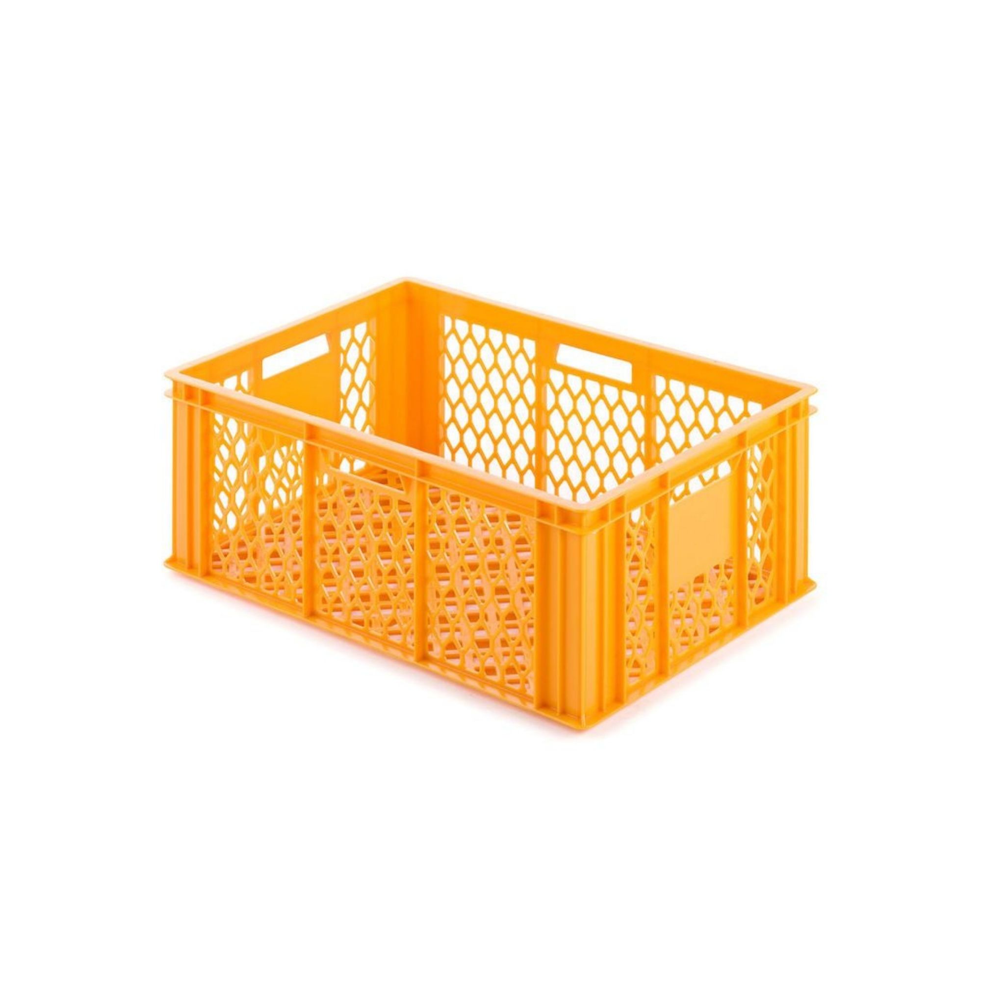 SparSet 5x Eurobehälter Bäcker- & Konditorenkasten | HxBxT 25x40x60 | 49 Liter  | Gelb-Orange | Brötchenkiste, stapelbare Bäckerkiste