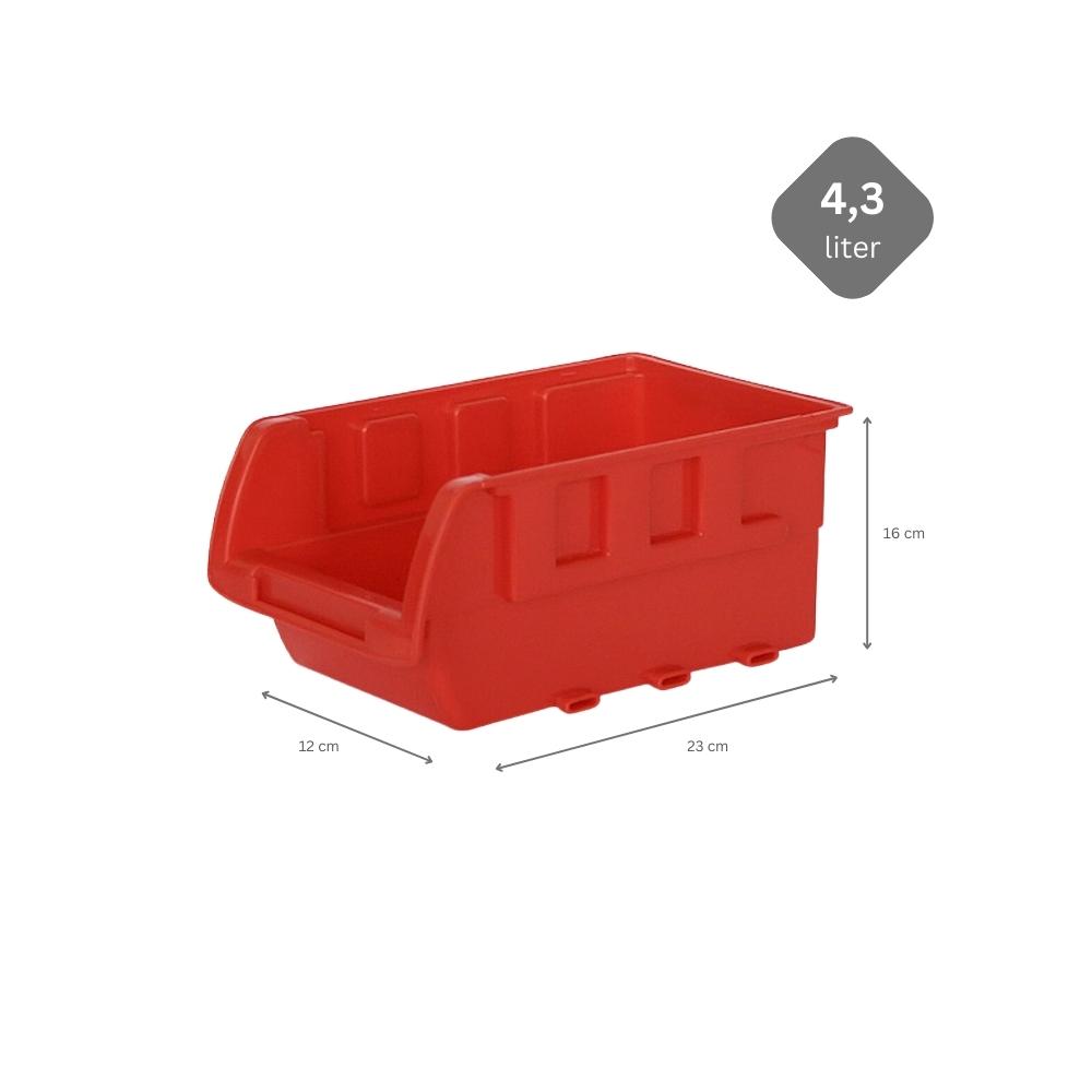SuperSparSet 10x Sichtlagerbox aus Kunststoff | Rot | BxHxT 12x16x23cm | Sortimentskasten, Sortimentsbox