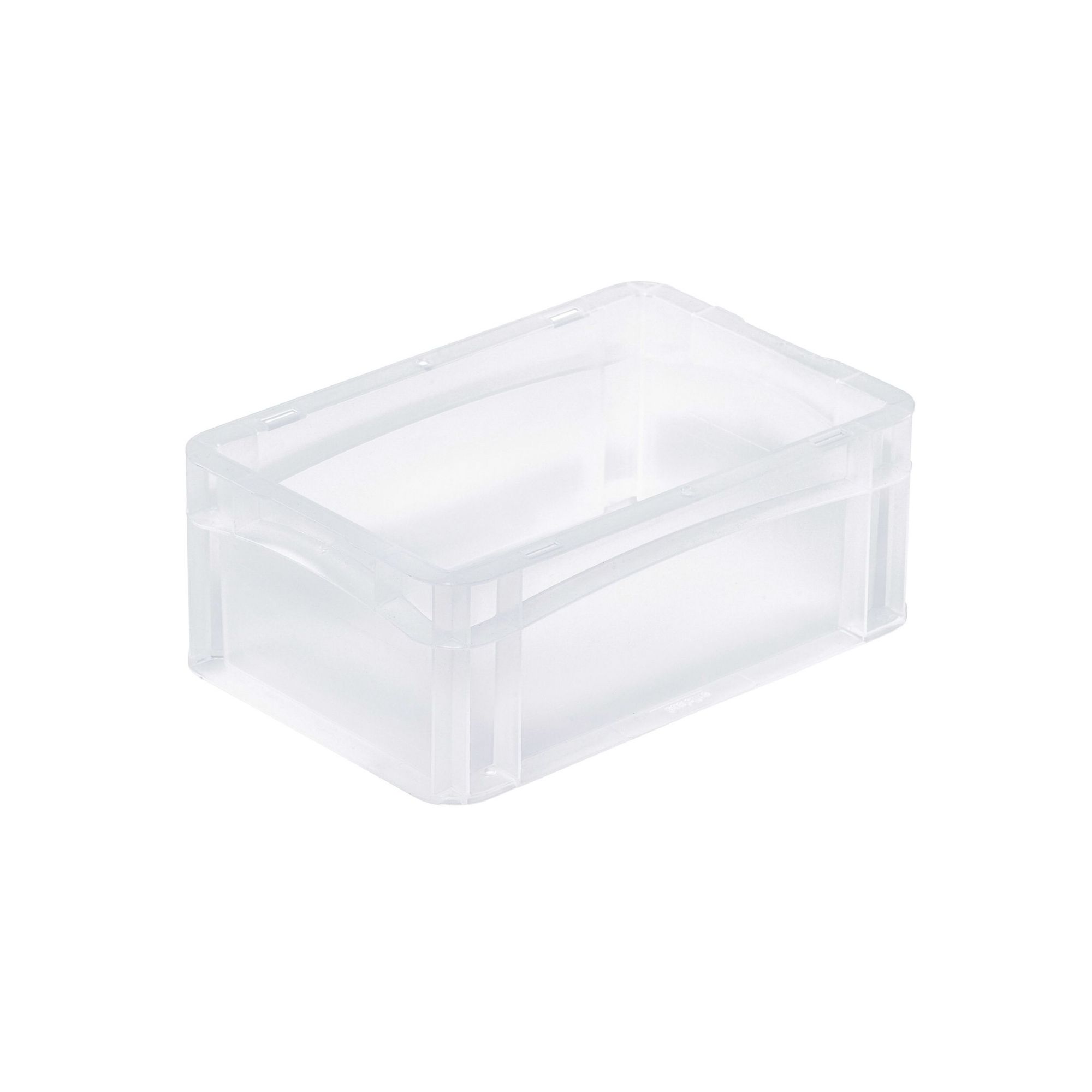 Transparenter Eurobehälter BasicLine mit geschlossenem Griff | HxBxT 12x20x30cm | 5,1 Liter | Eurobox, Transportbox, Transportbehälter, Stapelbehälter