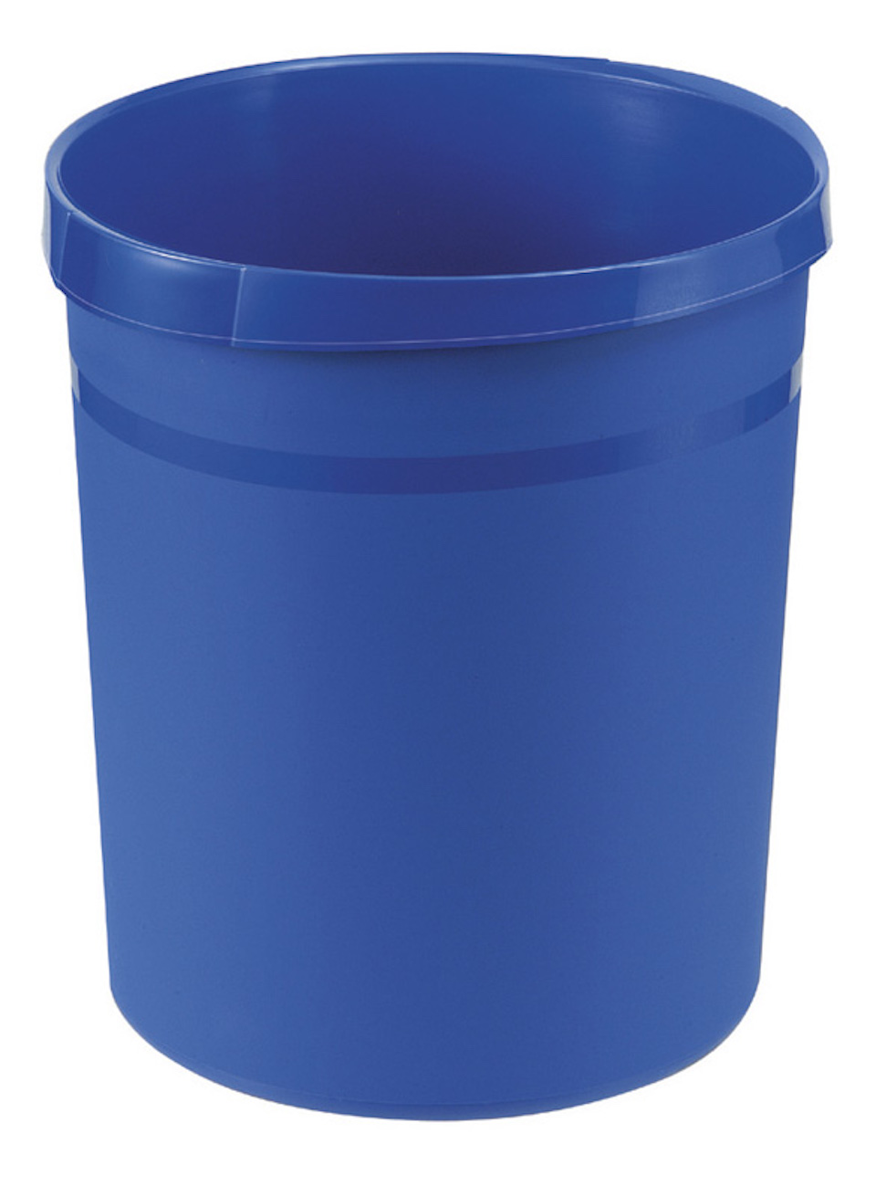 Klassischer runder Papierkorb aus Kunststoff | 18 Liter, HxØ 35x31,2cm | Blau