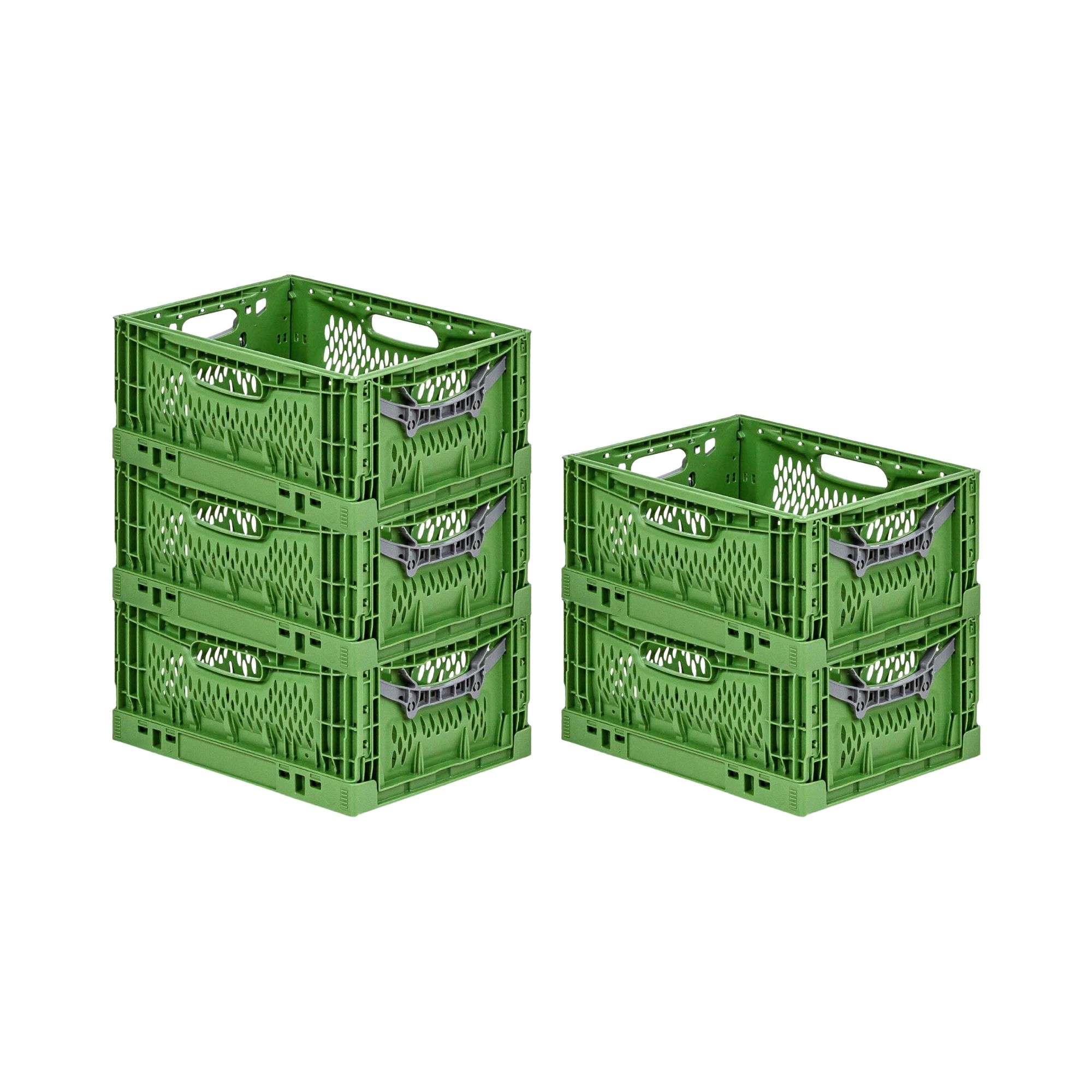 SuperSparSet 5x Stabile Profi-Klappbox Chameleon in Industriequalität | HxBxT 18x30x40cm | 17 Liter | klappbar stapelbar durchbrochen lebensmittelecht | Eurobox Eurobehälter Transportbehälter Stapelbehlter Faltbox
