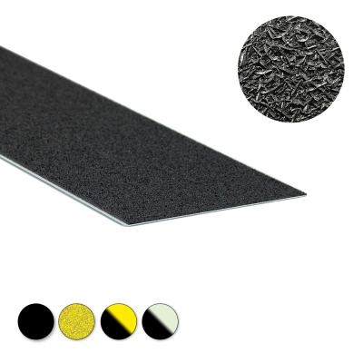 Antirutsch-Plattenprofil für den Innenbereich | Thin Line | Rutschklasse R10 Soft | Trittfläche 10cm, TxL 10x100cm | Gelb/Schwarz