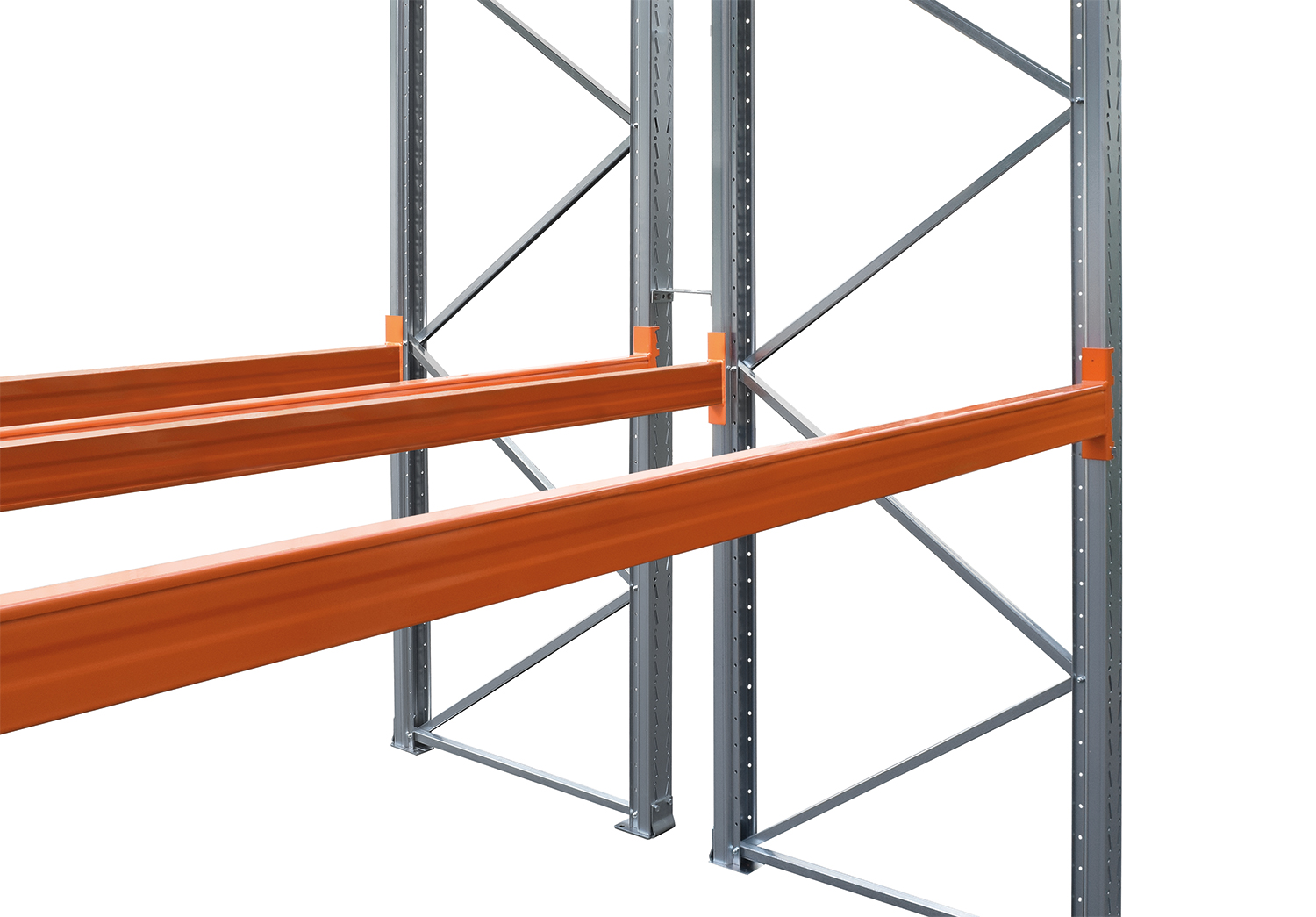 Doppelregalverbinder für SLP Palettenregal Schraub-Stecksystem T-Profil | inkl. Befestigungsmaterial | Tiefe 20cm | Verzinkt