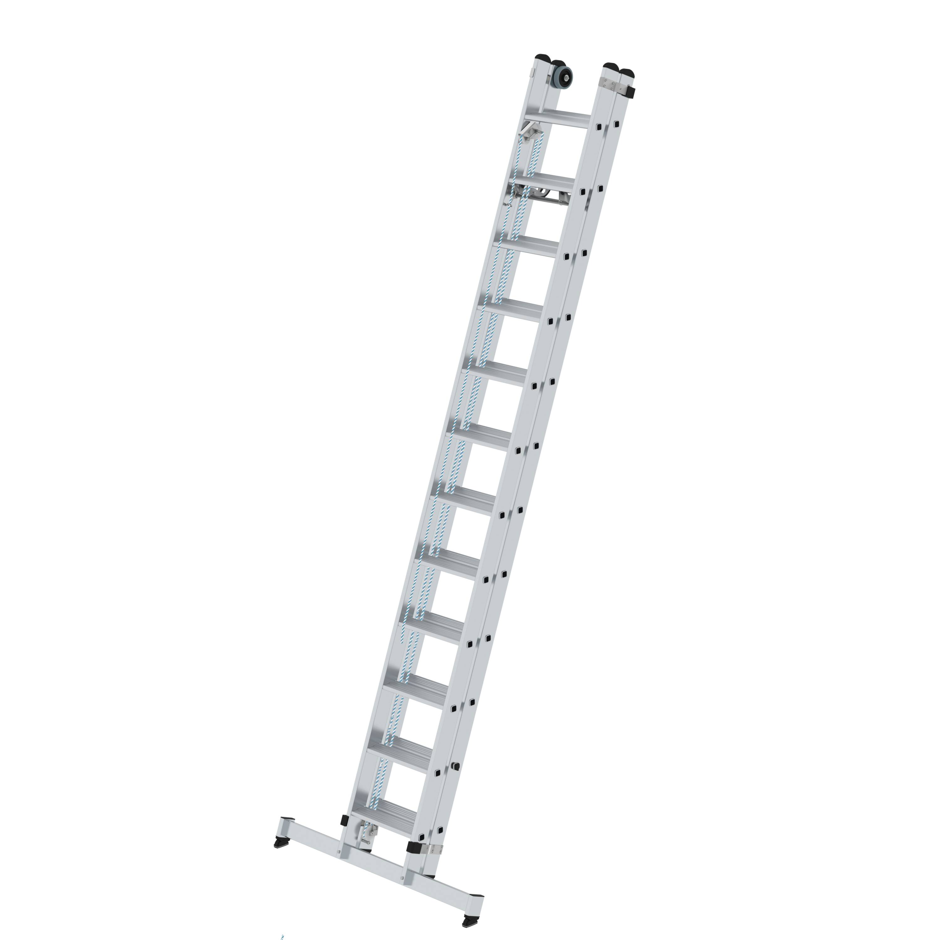 Stufen-Seilzugleiter 2-teilig mit nivello® Traverse 2x12 Stufen
