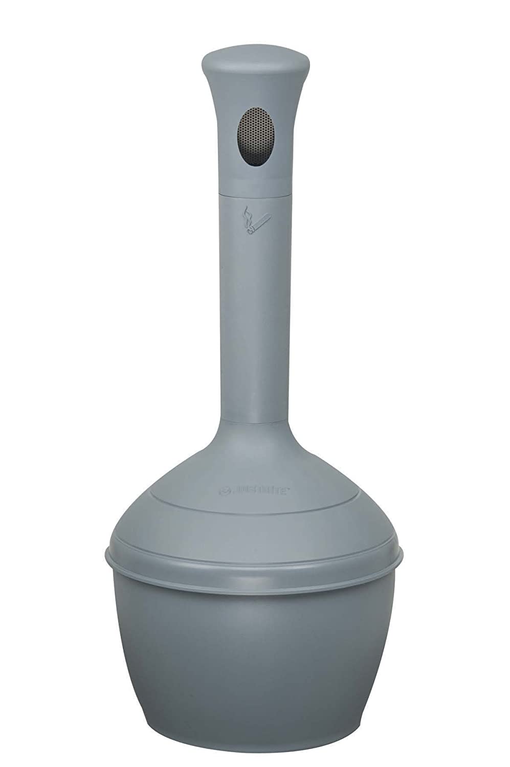 Justrite Sicherheits-Standascher aus Kunststoff Elite Smoker Cease Fire® | 15 Liter Innenbehälter, selbstlöschend | HxB 97x31cm | Grau