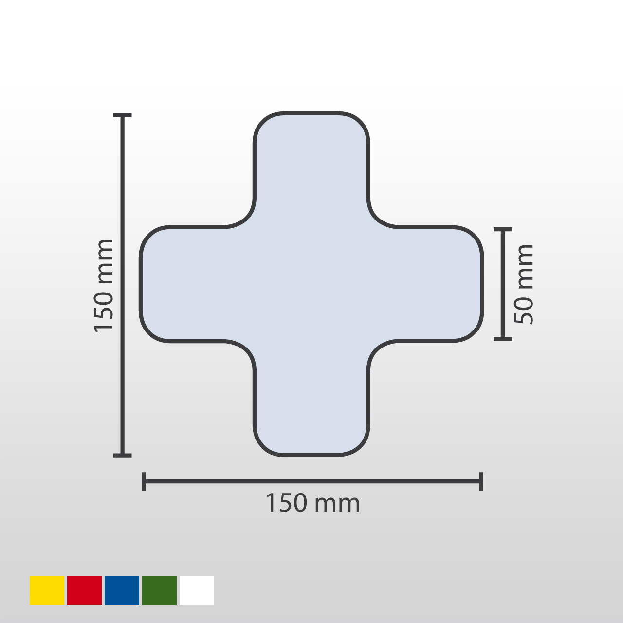 Stellplatzmarker | X-Stück | 25 Stück | Schenkelbreite 5cm | PVC 0,6mm | Für glatte & spaltfreie Böden | Blau