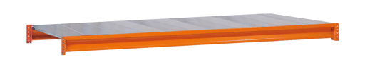 Zusatzebene mit Stahlpaneelen für Schulte Weitspannregal W 100 | BxT 250x80cm | Fachlast 820kg | Orange/Verzinkt