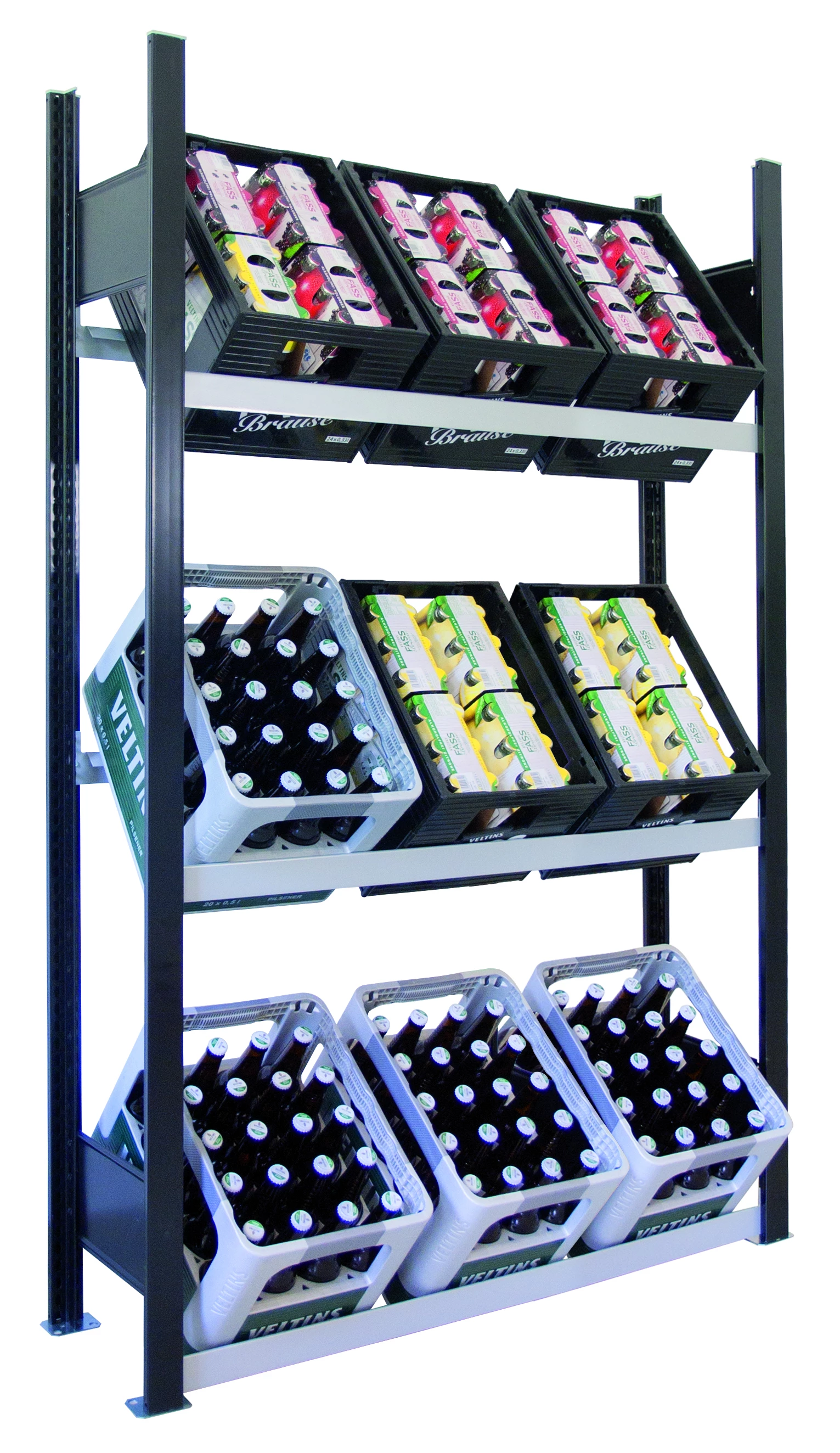 Zusatzebene für Schulte Getränkekistenregal | BxT 100x30cm | Stecksystem | Silber