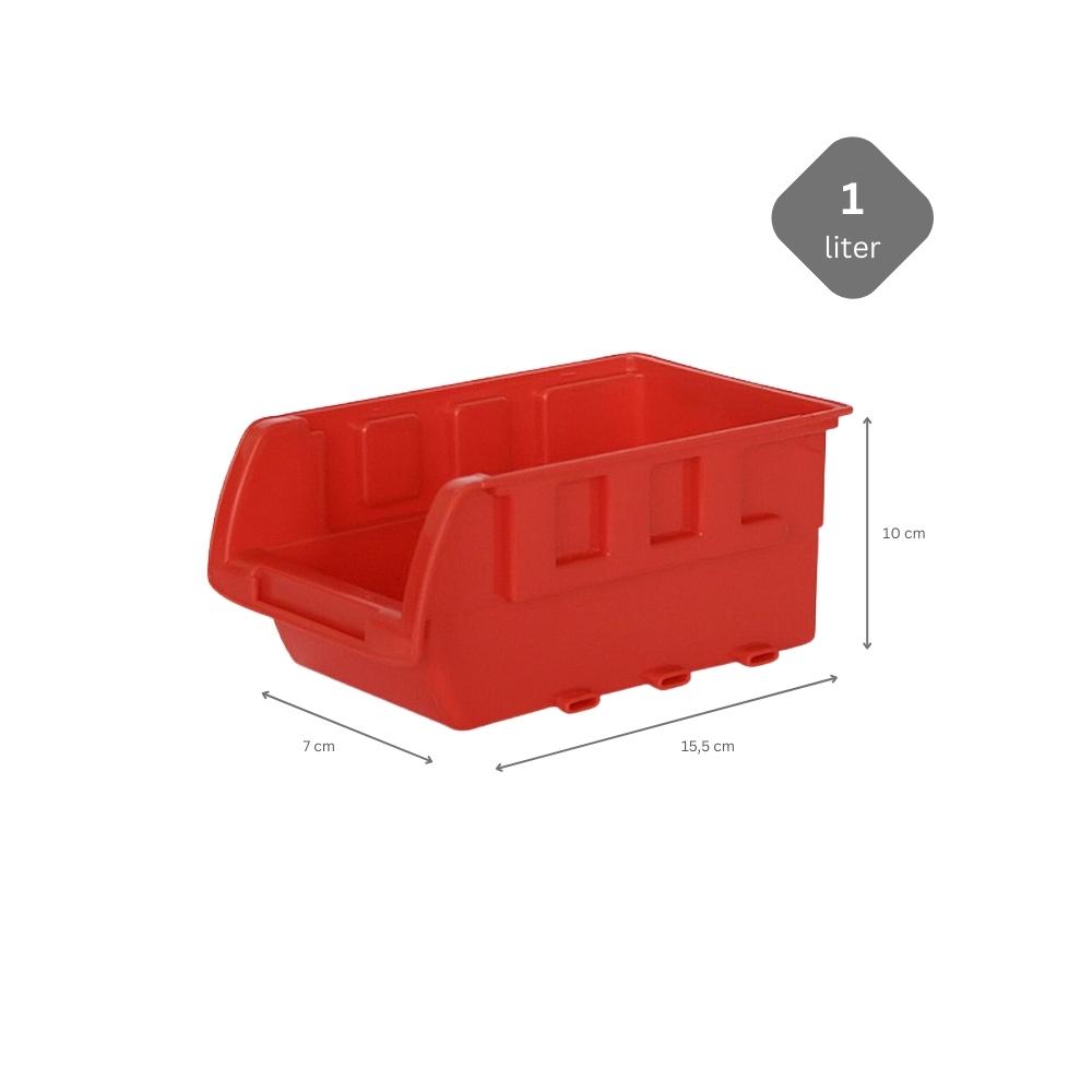 SuperSparSet 5x Sichtlagerbox aus Kunststoff | Rot | BxHxT 7x10x15,5cm | Sortimentskasten, Sortimentsbox