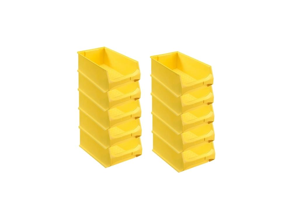 Gelbe Sichtlagerbox 5.0 | HxBxT 20x30x50cm | 21,8 Liter | Sichtlagerbehälter, Sichtlagerkasten, Sichtlagerkastensortiment, Sortierbehälter