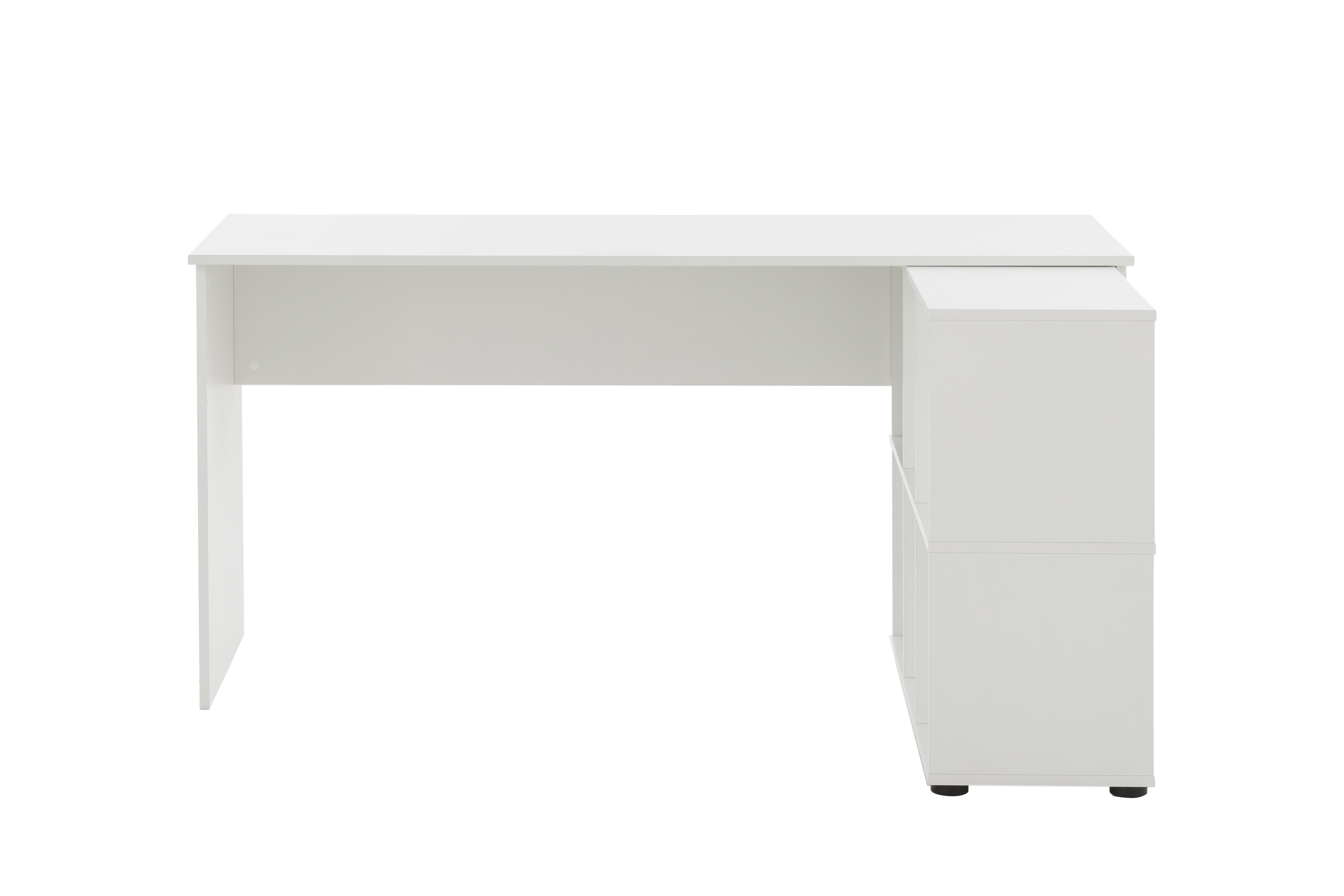 Möbelpartner Schreibtisch rechteckig Pigeon | HxBxT 73,6x150x121,6cm | 6 Fächern | Weiß