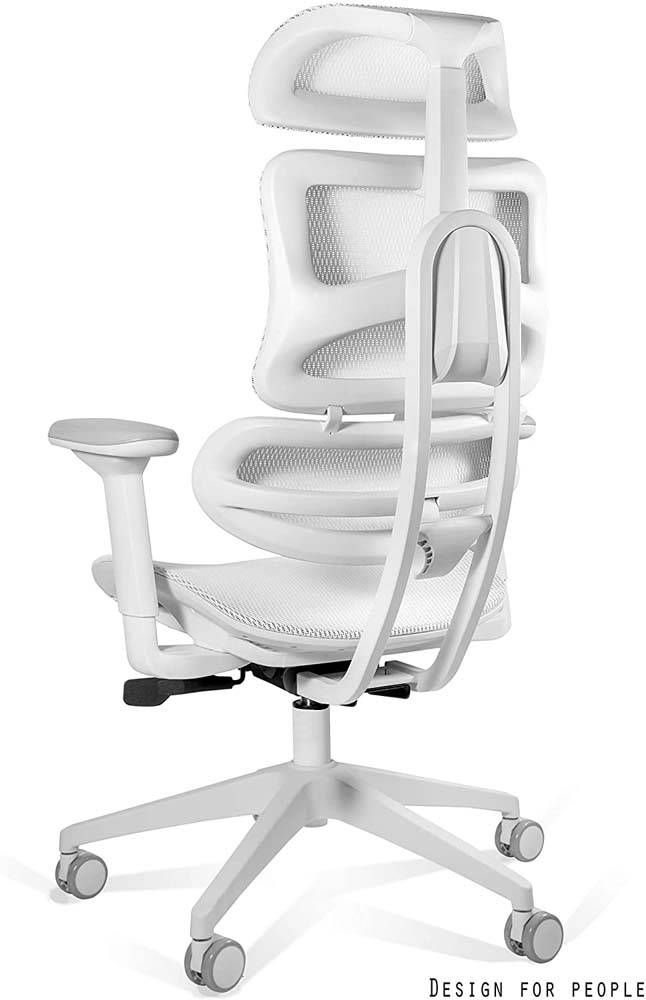 Bürodrehstuhl | Nürnberg | HxBxT 115-122x69-72x70cm | Kopfstütze, Rückenlehne & Sitz aus Netz | Traglast 130kg | Weiß