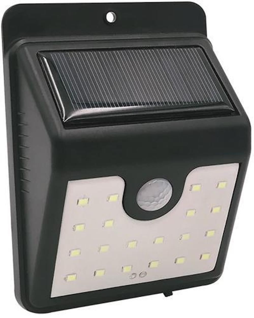 BERLIN Solarlampe mit automatischer Einschaltfunktion | HxBxT 9x4,5x11,5cm | 20 LEDs | Automatisches Schalten | Bewegungssensor | Gartenlampe, Rattanlampe