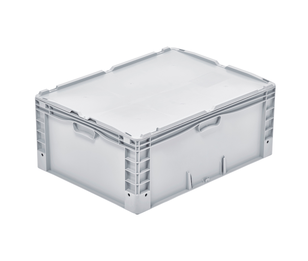 SparSet 4x Auflagedeckel für Euro-Norm Großbehälter | BxT 60x80cm | Grau