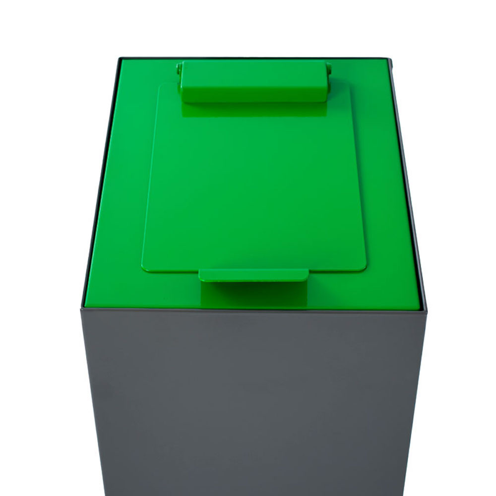 Klappendeckel für modulare Abfalltrennanlage mit 60 Liter | HxBxT 4,2x25,5x33cm | Grün