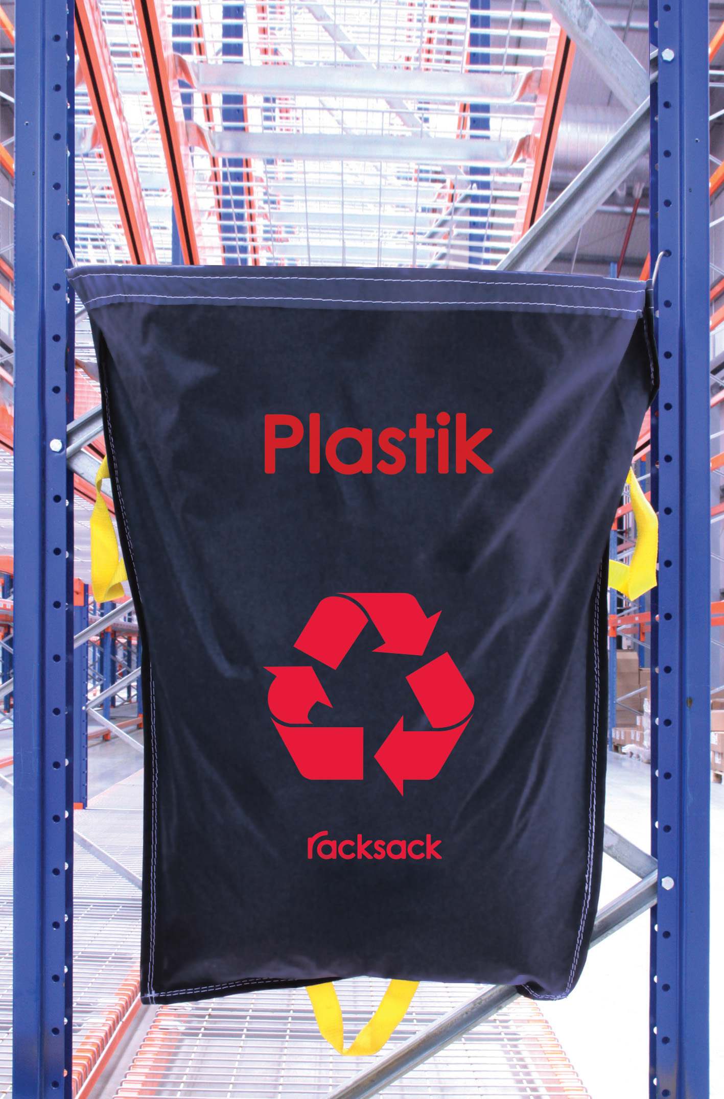 SuperSparSet 20x RACKSACK Müllsack zur effizienten Befestigung an Regal-Stirnseiten inkl. Griffe | Rahmenbreite 90-110cm | Plastik