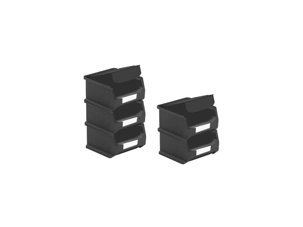 SparSet 5x Leitfähige Sichtlagerbox 1.0 mit Abdeckung | HxBxT 6x10x10cm | 0,4 Liter | ESD, Sichtlagerbehälter, Sichtlagerkasten, Sichtlagerkastensortiment, Sortierbehälter
