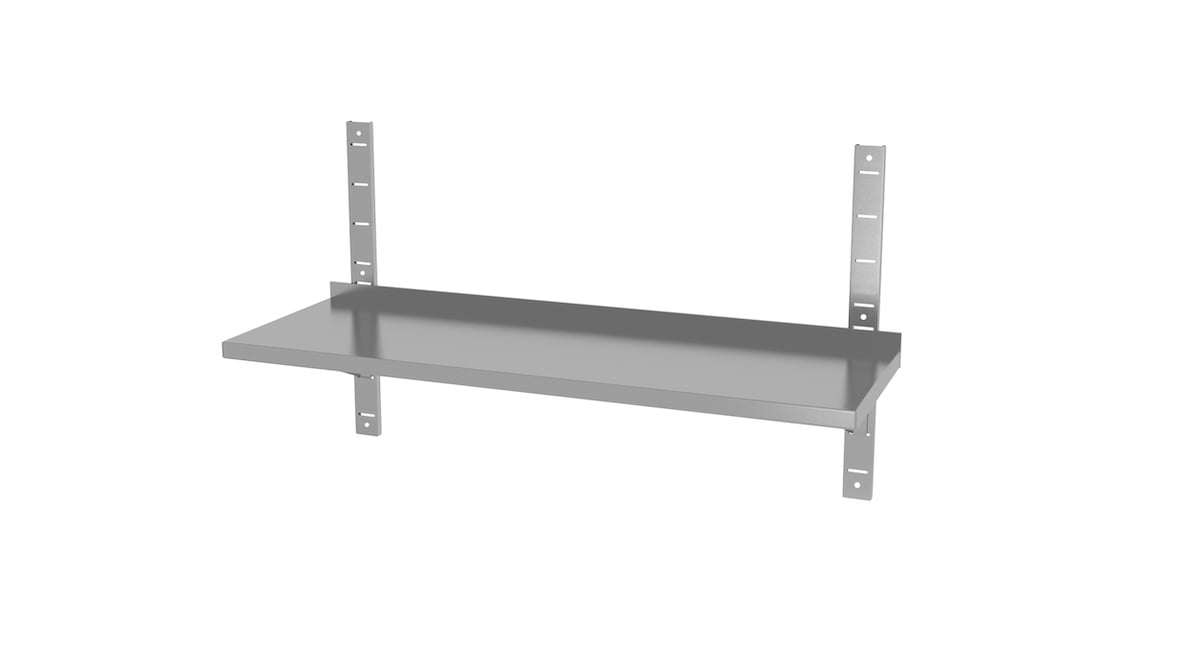 Edelstahl Gastro-Wandboard verstellbar (2 Konsolen) | AISI 430 Qualität | HxBxT 60x70x40