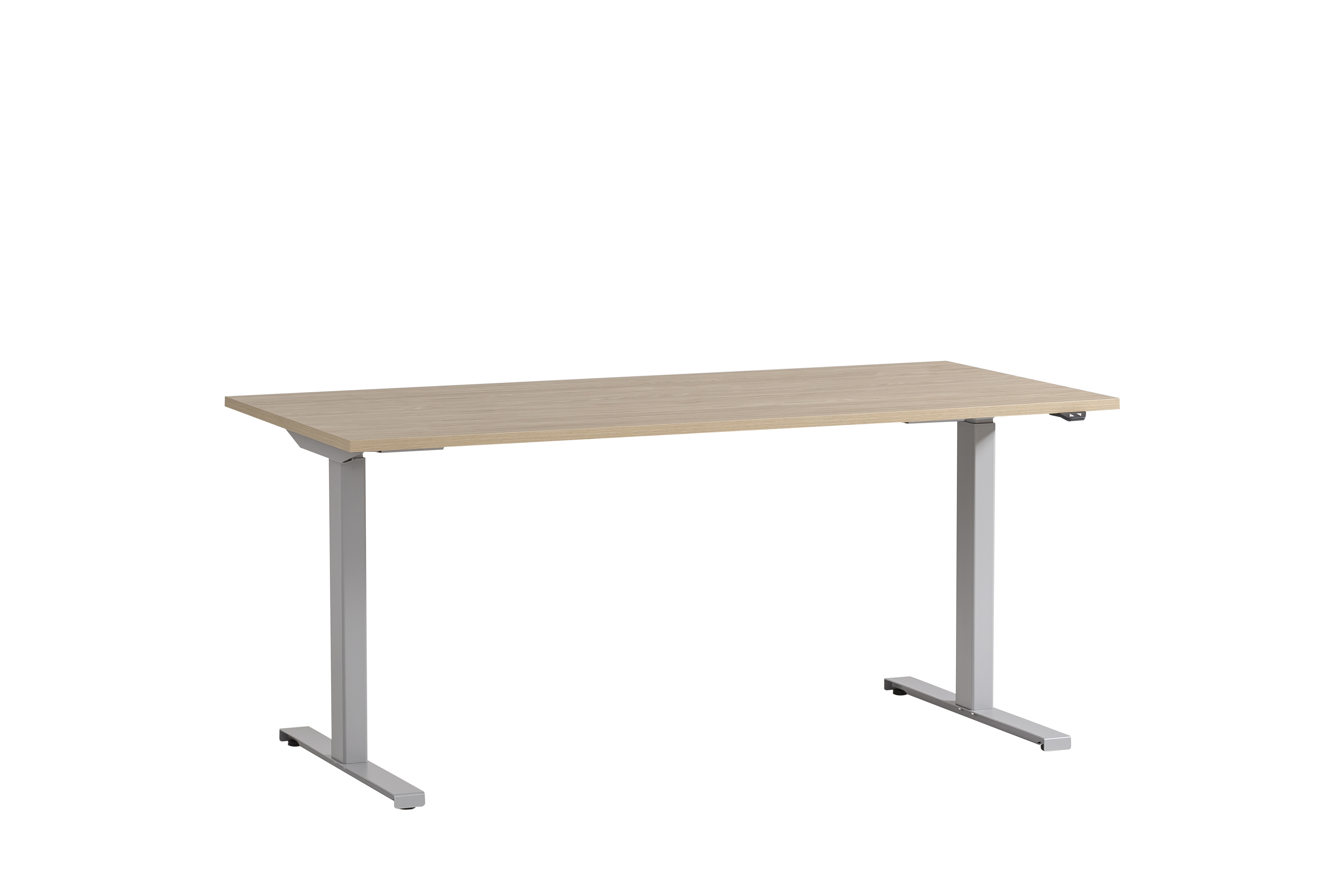 Möbelpartner Schreibtisch Swan | HxBxT 71-121x160x75cm | mit elektrischer Höhenverstellung | Eiche/Weiß