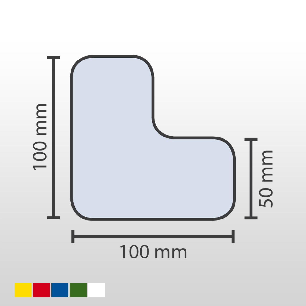 Stellplatzmarker | L-Stück | 25 Stück | Schenkelbreite 5cm | PVC 0,6mm | Für glatte & spaltfreie Böden | Blau