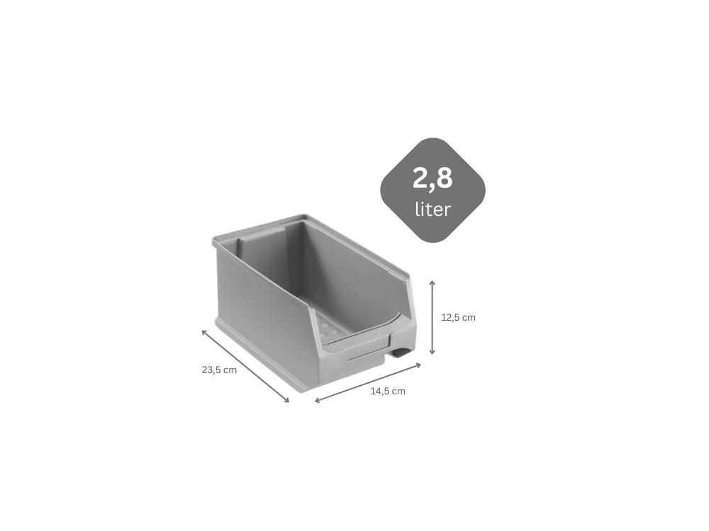 SuperSparSet 48x Graue Sichtlagerbox 3.0 | HxBxT 12,5x14,5x23,5cm | 2,8 Liter | Sichtlagerbehälter, Sichtlagerkasten, Sichtlagerkastensortiment, Sortierbehälter