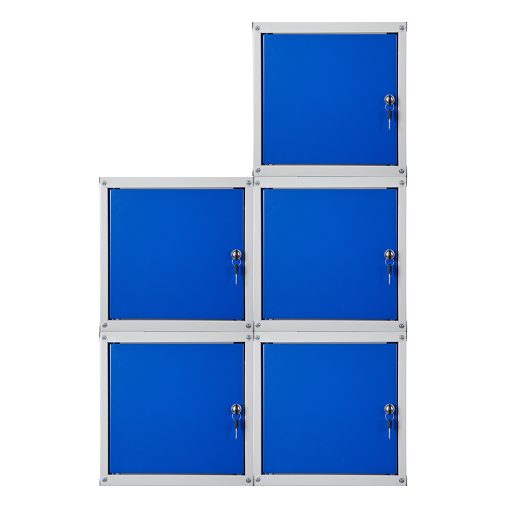 Mega Deal | 5x Schließfachwürfel Cubic | HxBxT 35x35x35 cm | Grau-Blau