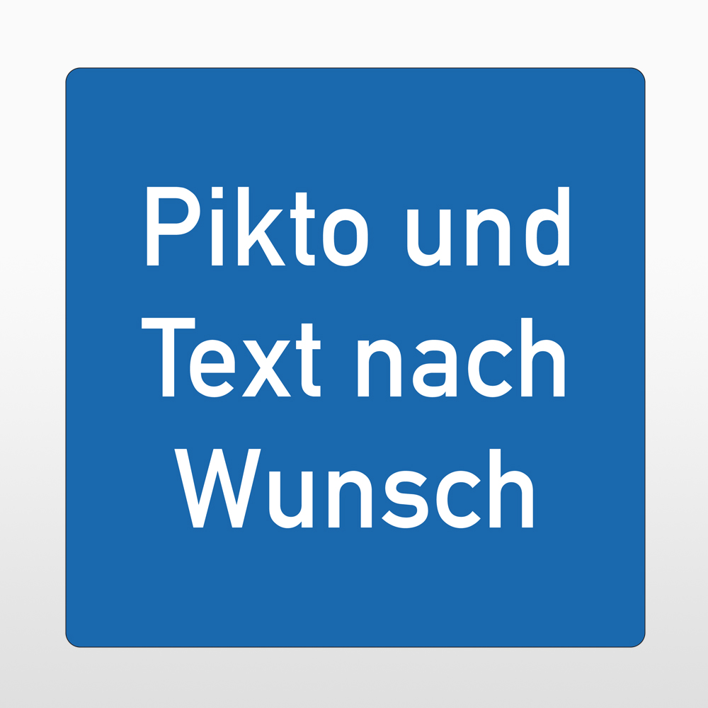 Outdoor Antirutsch-Bodenschild | "Individuell - Text & Pikto nach Wunsch" | HxB 40x40cm | PVC outdoor | Geeignet für Pflaster & Asphalt | Blau