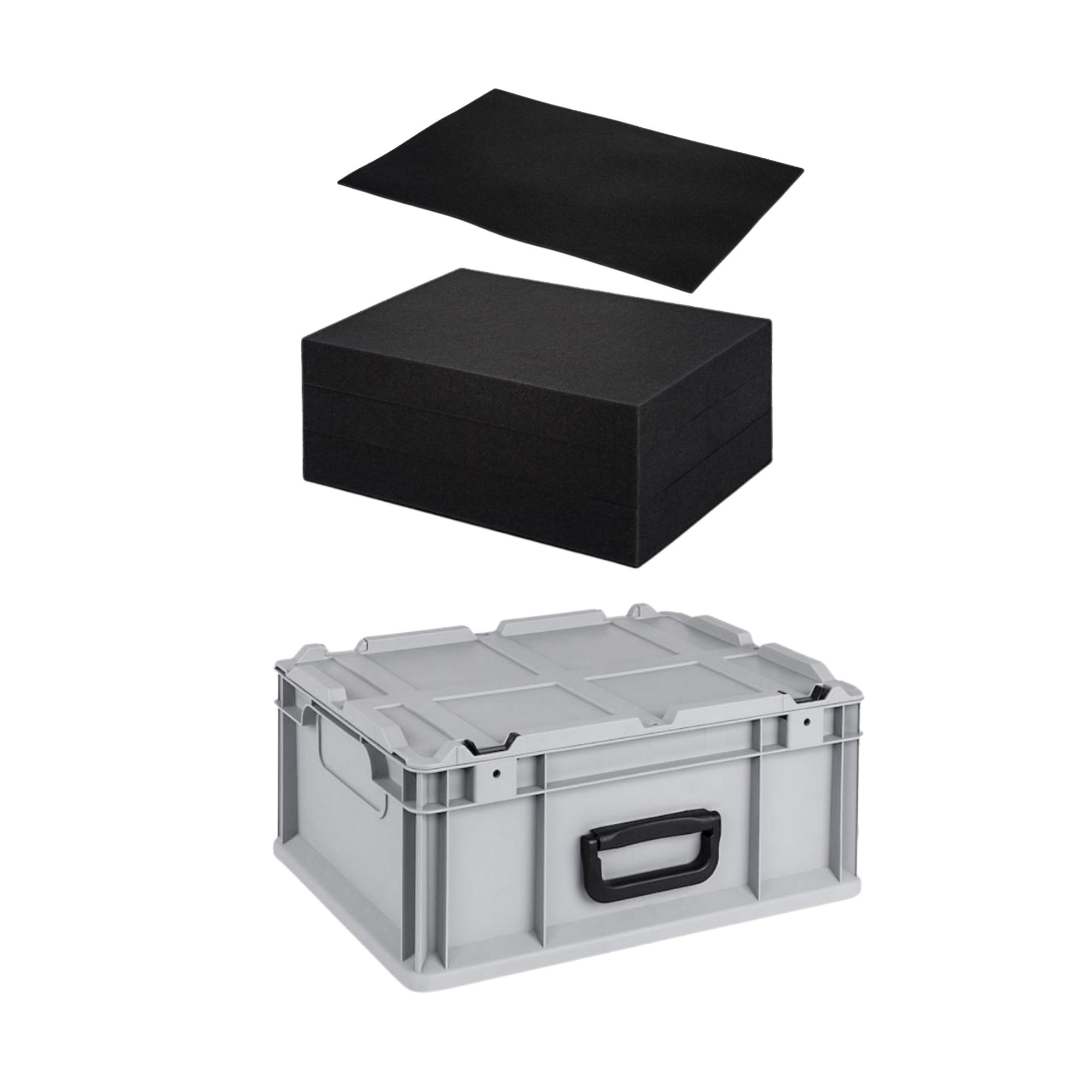 Eurobox NextGen Portable mit Rasterschaumstoff & Schaumstoffeinlage | HxBxT 18,5x30x40cm |16 Liter | Eurobehälter, Transportbox, Transportbehälter, Stapelbehälter