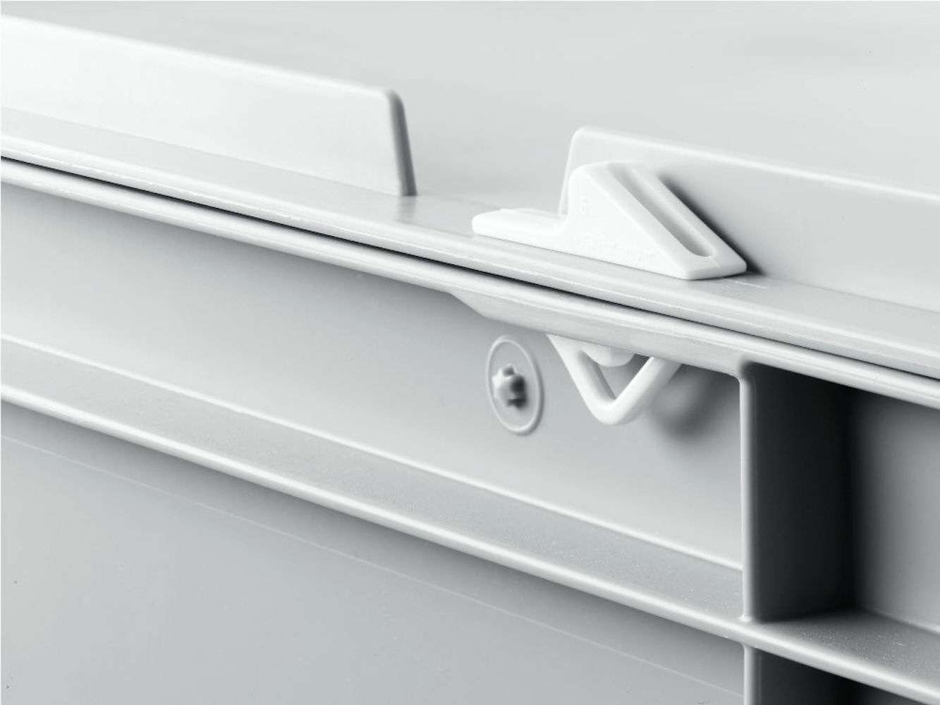 SparSet 80x Schiebeschnappverschluss für Eurobehälter mit offenem oder geschlossenem Griff | Weiß