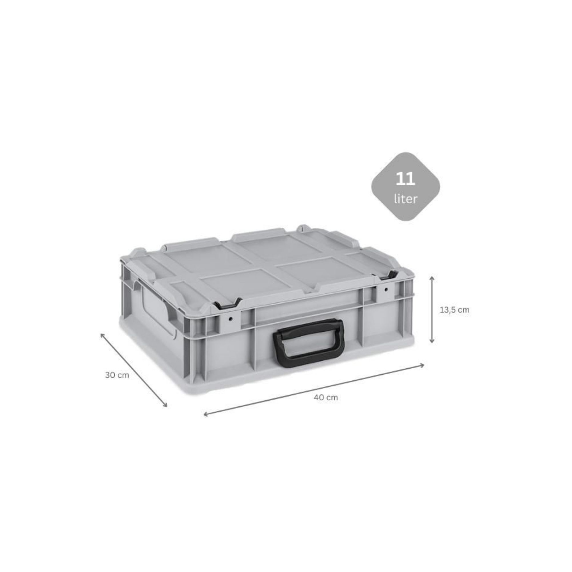 Eurobox NextGen Portable mit Rasterschaumstoff & Schaumstoffeinlage | HxBxT 13,5x30x40cm | 11 Liter | Eurobehälter, Transportbox, Transportbehälter, Stapelbehälter